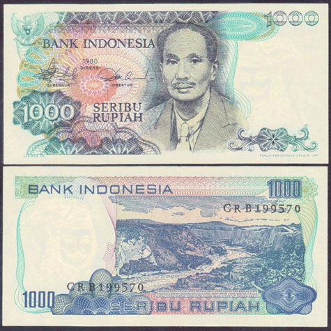 1980 Indonesia 1,000 Rupiah (Unc) L000588